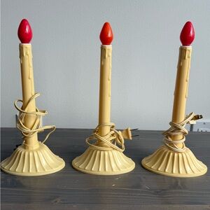 3 x vintage plastic electric 🕯️ candles 
1950’s